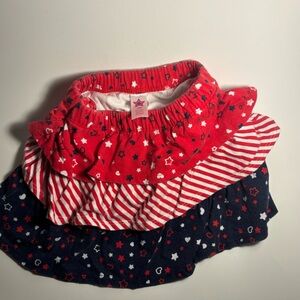 Red, White & Blue Tiered Stars and Stripes Skirt - Kids